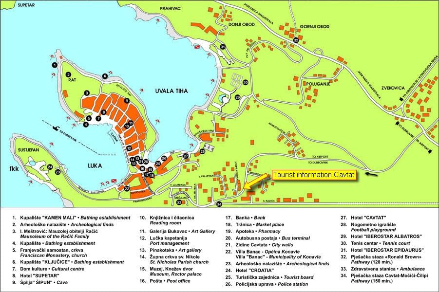 mapa de cavtat croacia 