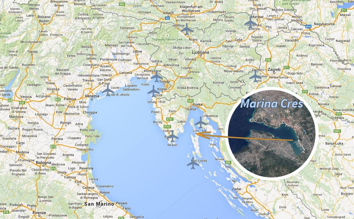 cres mapa croacia