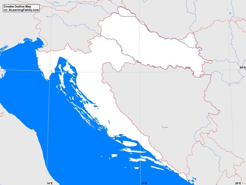 esbozo de mapa de croacia