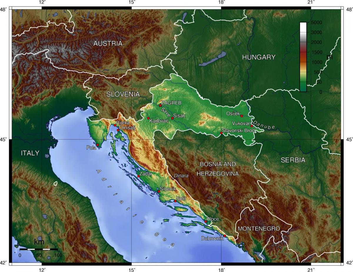croacia xeografía mapa