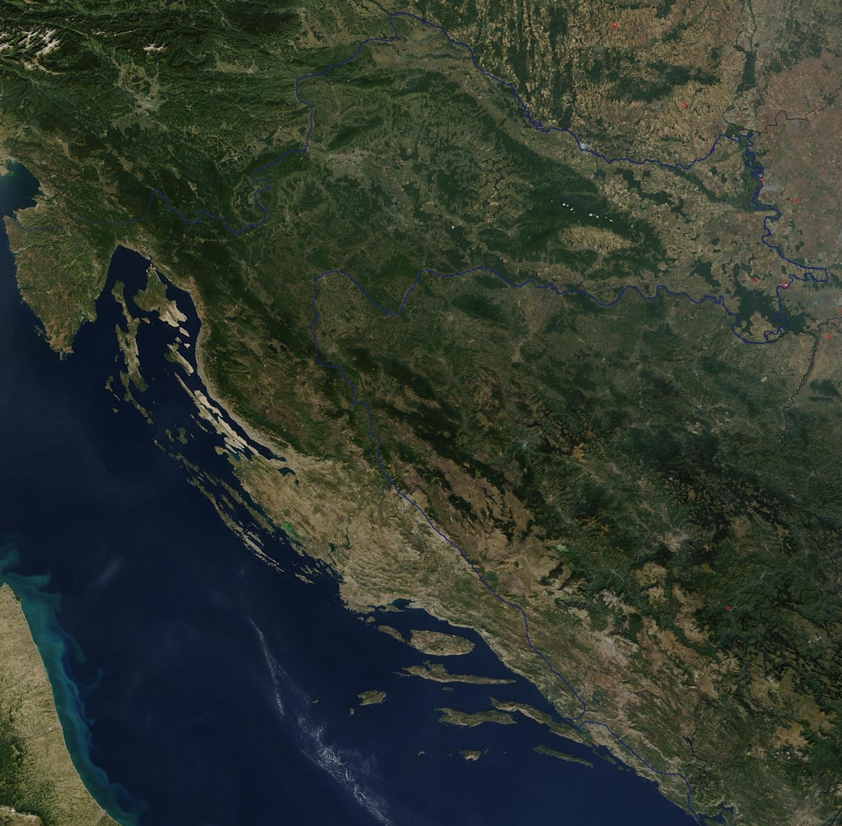 mapa de croacia satélite
