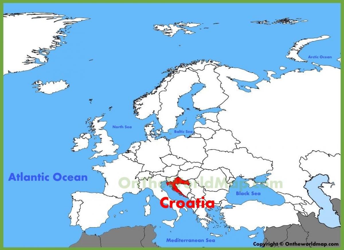 croacia localización no mapa do mundo