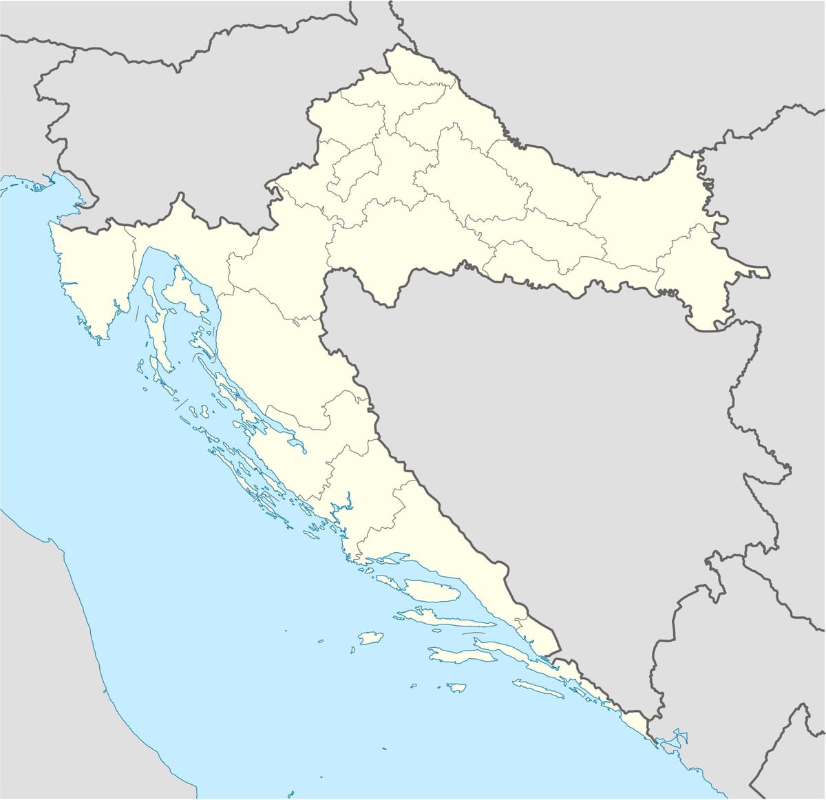 mapa de croacia fóra de liña