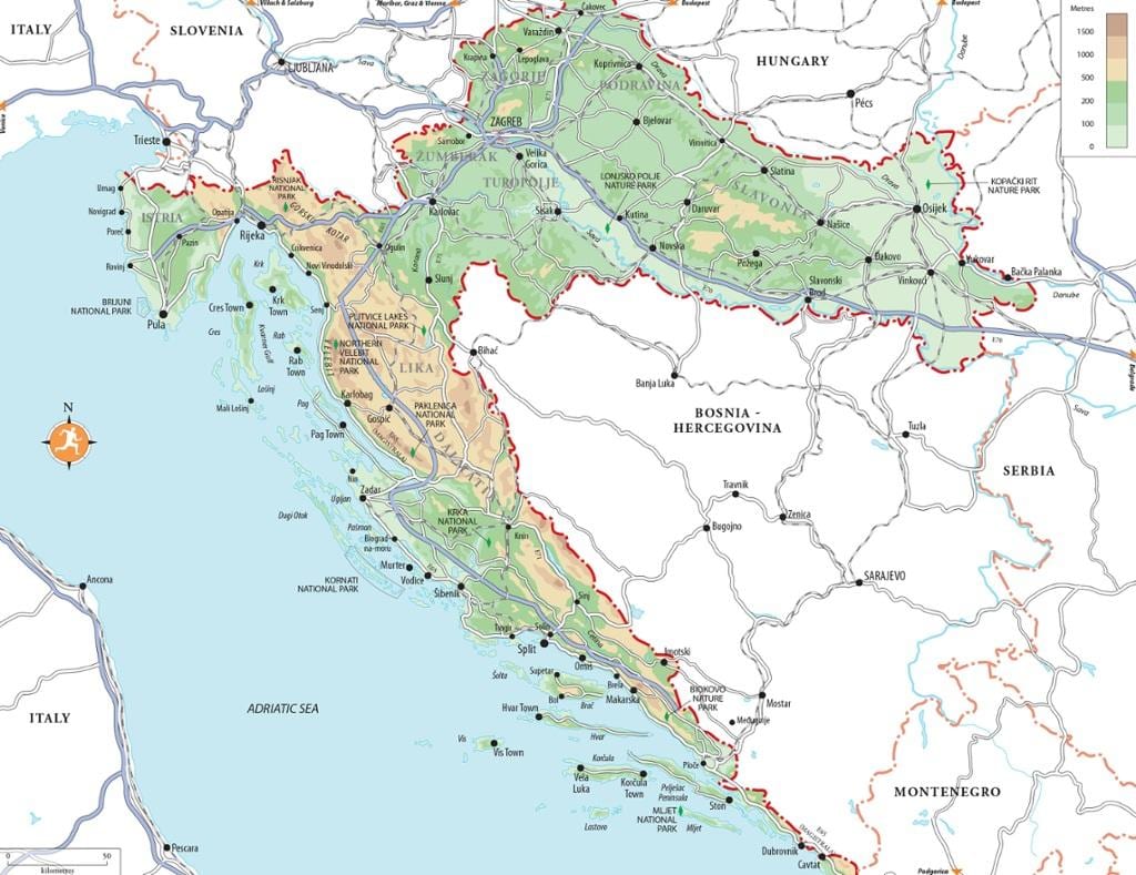 croacia resorts de praia mapa