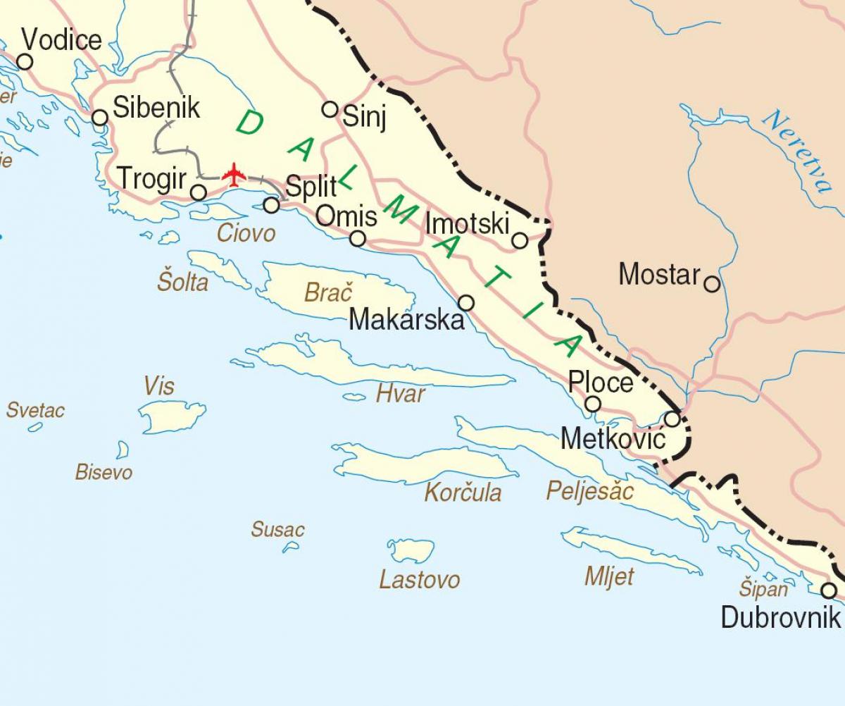 mapa do sur de croacia