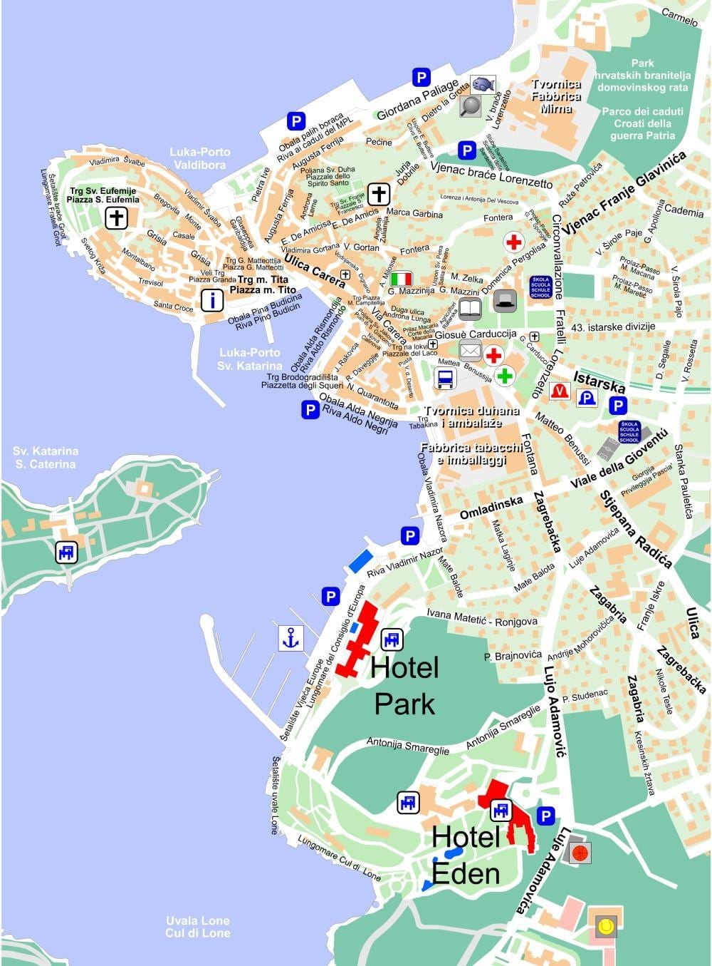 mapa de rovinj croacia