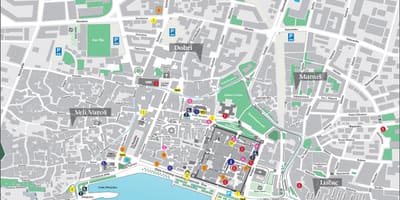 Mapa da cidade vella split, croacia