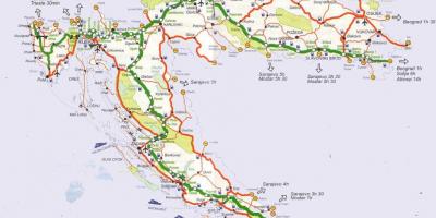 Detallado mapa do camiño de croacia
