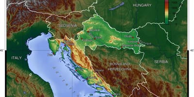 Croacia xeografía mapa
