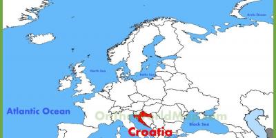 Croacia localización no mapa do mundo