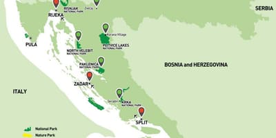 Mapa de croacia parques nacionais 