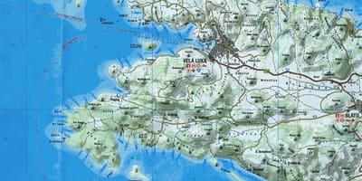 Mapa de korcula croacia