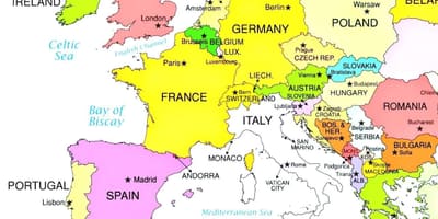 Mapa de europa mostrando croacia