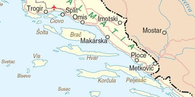 Mapa do sur de croacia