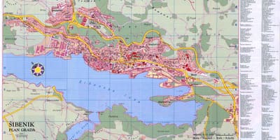Mapa de sibenik croacia